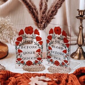 Blood And Ash Inspired Acrylic Bookends NEW